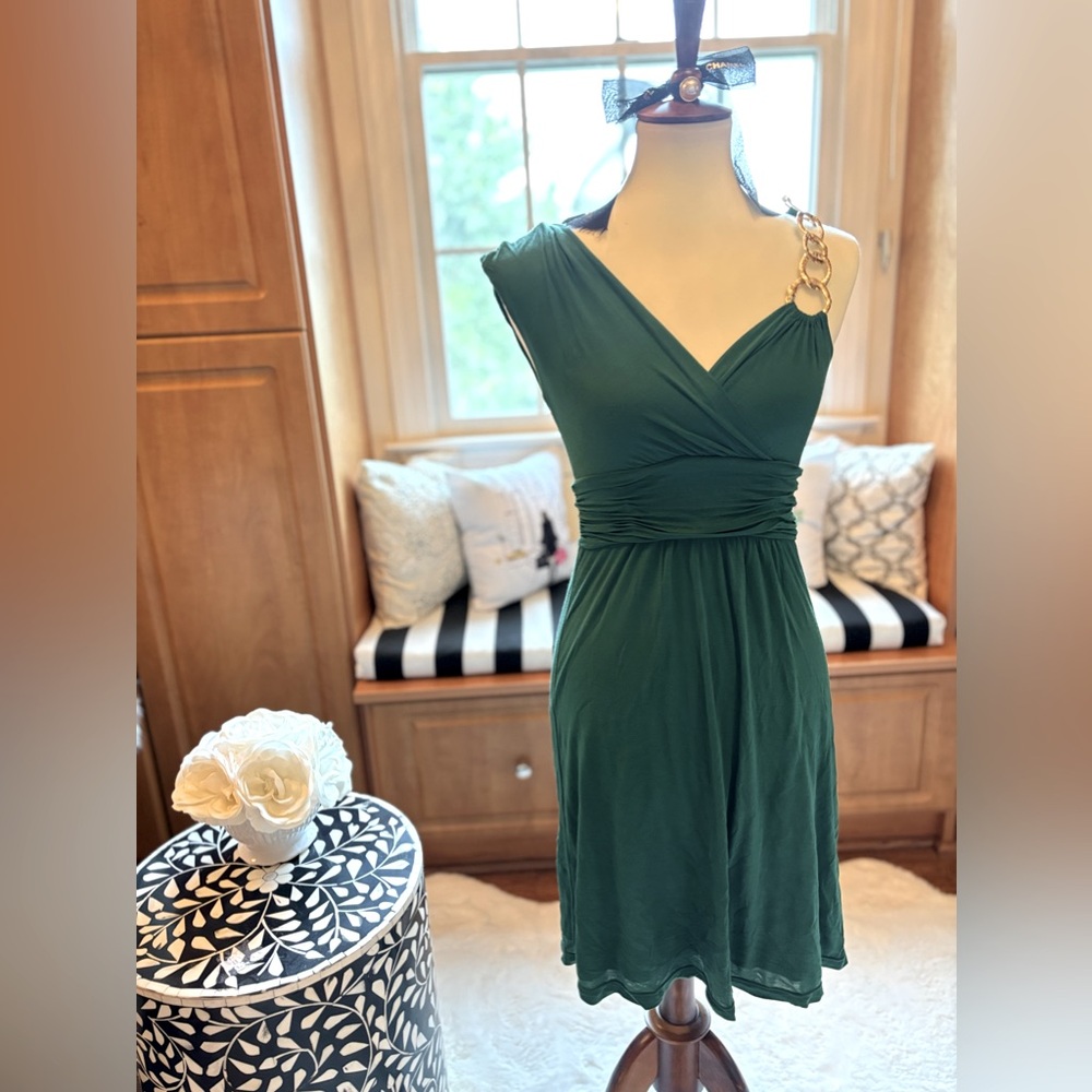 Bebe Forest Green strap dress